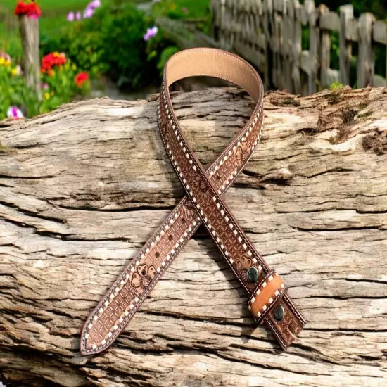 Western Belt Handmade Strap Men's Full Grain Leather No Buckle Cowboy Rodeo Belt