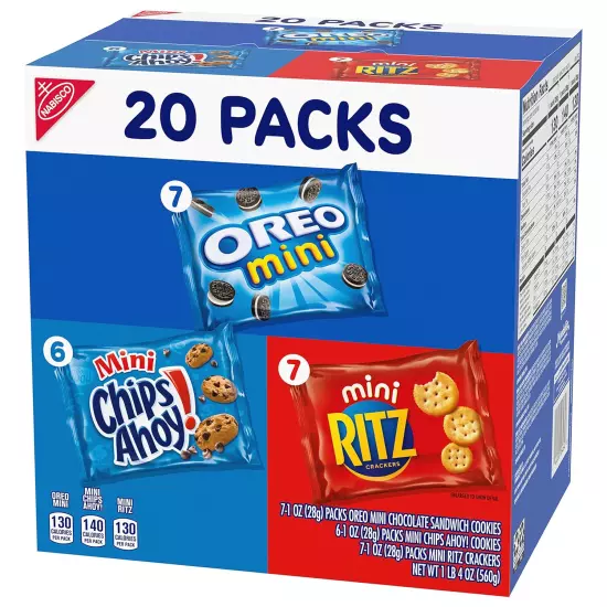 Sweet & Savory Mix Variety Pack, OREO Mini Cookies, CHIPS AHOY! Mini Cookies & R