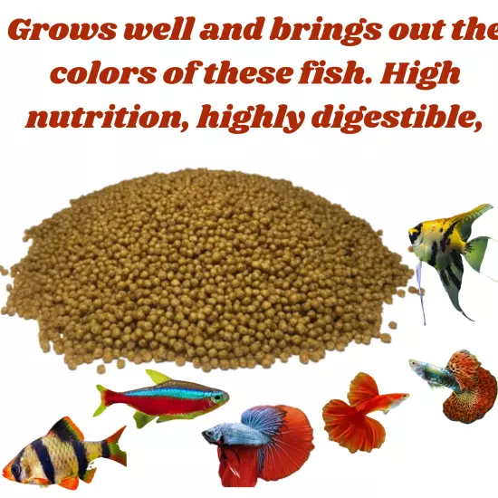 Guppies Koi,Goldfish Best AQUARIUM Fish Food Floating Pond Pellets Color Enhance