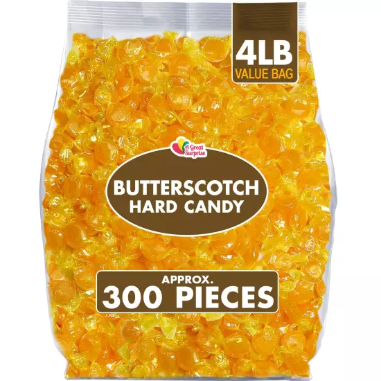 Butterscotch Hard Candy 4 lb Bulk Individually Wrapped Candies