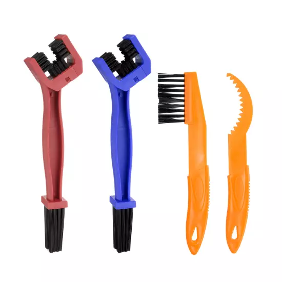 4Pcs Bicycle Chain Cleaning Tools Set Bike Clean Brush Kit for Cleaning Red Blue