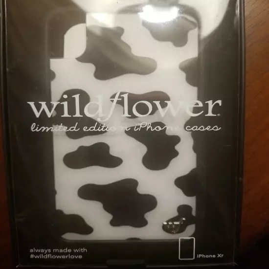 iPhone Xr (Moo Moo) Case Wildflower Limited Edition Phone Case Cow Print Black 