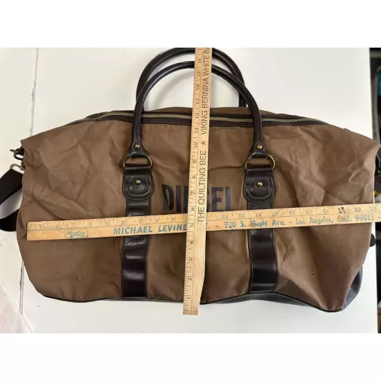 Diesel Duffel Bag Canvas Brown Fuel For Life Holdall Travel Gym