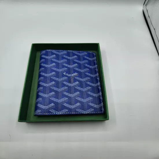 Goyard Leather Passport Holder Wallet - Blue