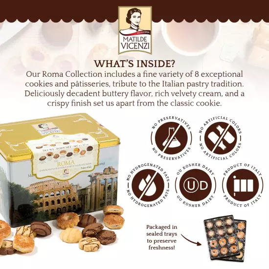 Matilde Vicenzi Roma Cookie Tin - Italian Pastries & Bakery Cookies in Individua