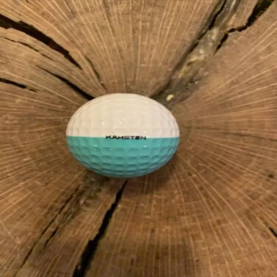 VINTAGE AQUA AND WHITE PING EYE GOLF BALL