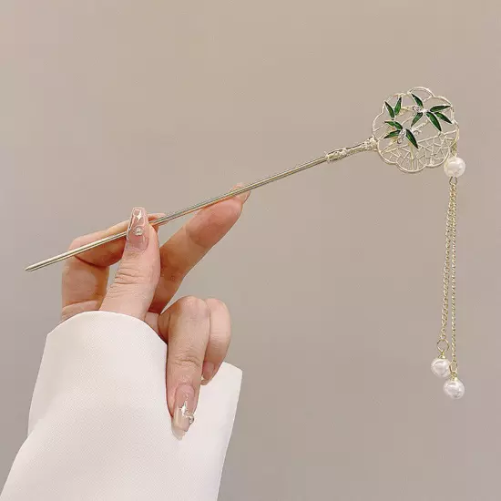 Chinese Style Retro Flower Tassel Hairpin Simple Hair Sticks Hair Accessorie WY4