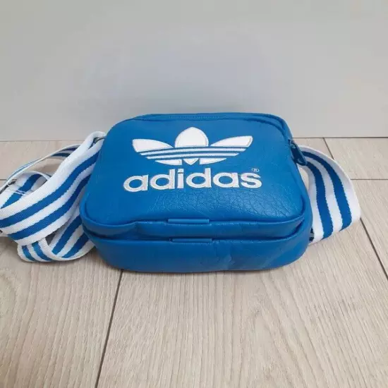 Adidas Originals Unisex Mini Messenger Bag Blue Trefoil Logo Airliner Retro