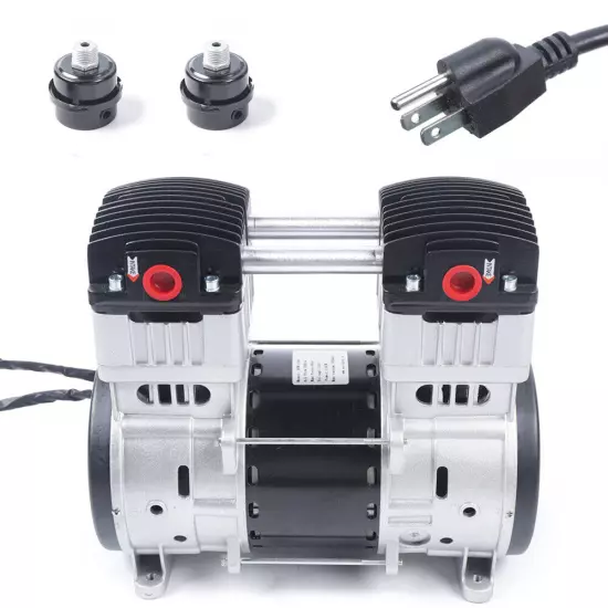 1100W 7CFM Silent Air Pump Compressor Head Small Air Mute Oilless Vacuum Pump US