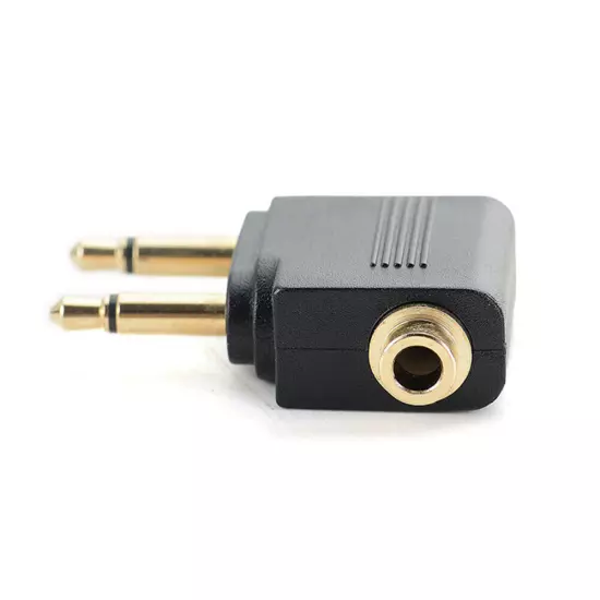 Adapter Airplane Flight 3.5 mm Aviation Headphon Audio Interface 1Pcs Black