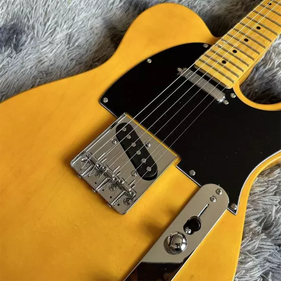 New caster yellow electric guitar with maple neck shipping quickly