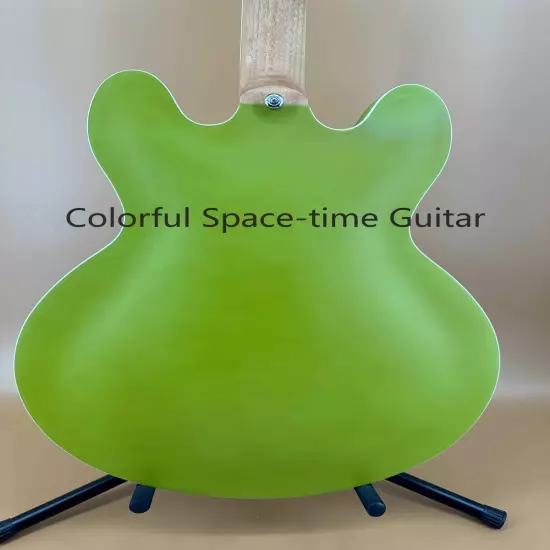 Green ES-335 Semi-Hollow Custom Electric Guitar Maple Body Fixed Bridge