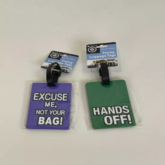 4x Funny Travel Luggage Tags Name Tag Address ID Labels for Suitcase Bag 4pc Set