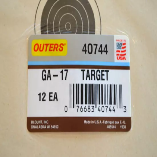 Outers National Rifle Association A-17, Offical 50ft Small Bore Rifle Targets 