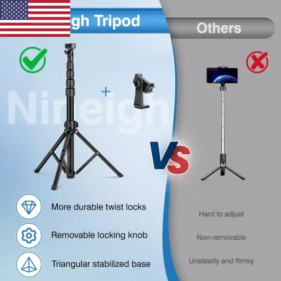 88" Tripod for Iphone, Phone Tripod with Gooseneck and Remote, Portable Cell Ph