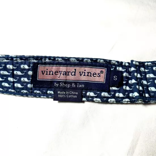 Vineyard Vines D-Ring Canvas Whale Belt - Size S - Blue with Whales