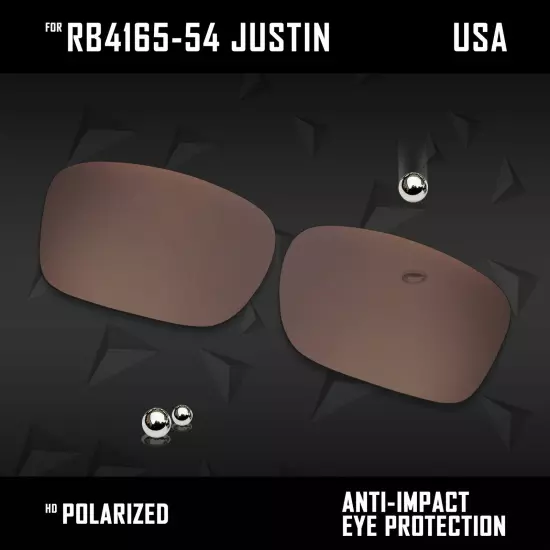 Anti Scratch Polarized Replacement Lens for-Ray Ban RB4165-54 Justin-Options