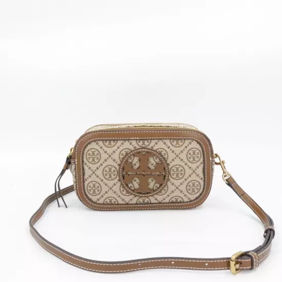 Tory Burch Mini T Monogram Crossbody Bag Hazelnut Brown OS