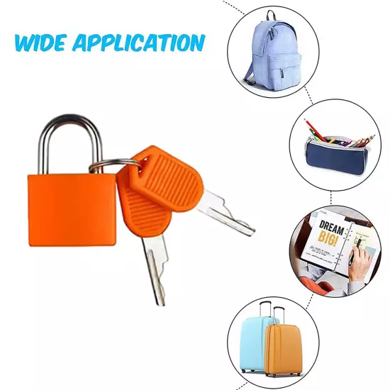 Suitcase Locks with Key Small Luggage Padlocks Metal Padlocks Mini Keyed Padlock