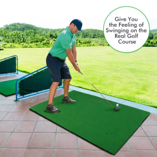 5' x 3' Standard Real Feel Golf Practice Mat Putting Mat Synthetic Turf W/3 Tees