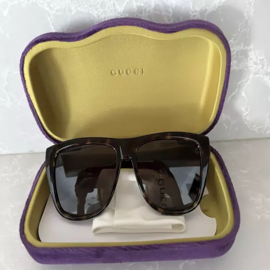 New Gucci Men’s Tortoise Shell Havana GG1345S 57 MM