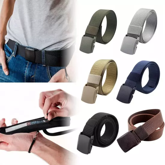 Travel Belt Belt For Men Travel Belt With Pocket Cashsafe Non Metal Buckle Nylon