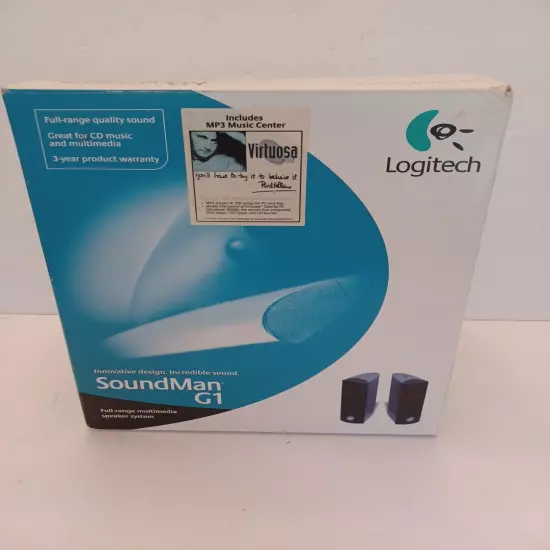 Logitech SoundMan G1 Full-Range Multimedia Speaker System NIB SEE PHOTOS