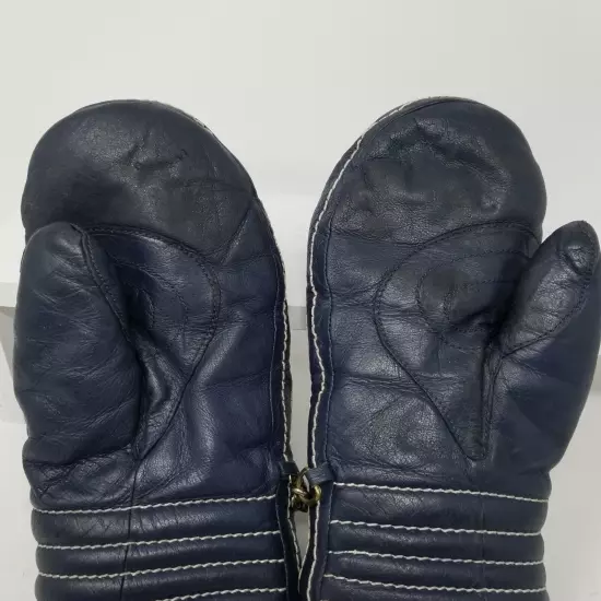 VTG Grandoe Leather Winter Ski Gloves Ladies Size M 80s 90s Look