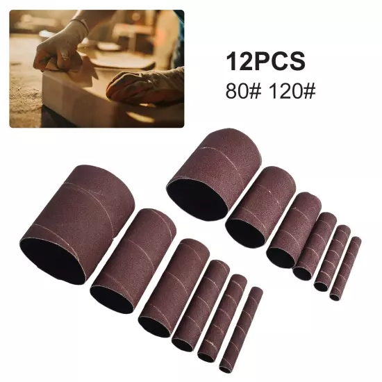 12 X 4.5in Sanding Drum Sleeves Kit Sanding Paper Drum Polishing Tools 80# 120#