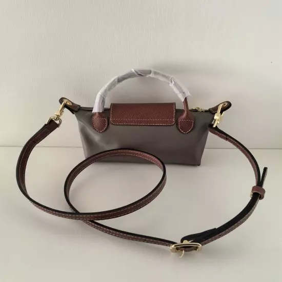 Longchamp Tote Crossbody Bag Turtledove Gray Mini