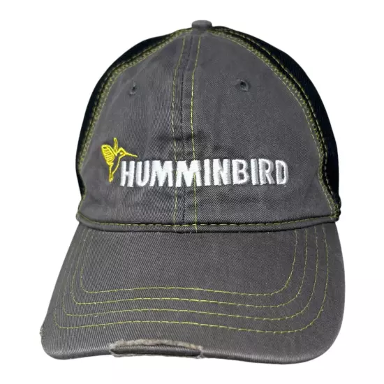 Hummingbird Fish Finder Distressed Baseball Cap Hat Fishing Denim & Mesh 