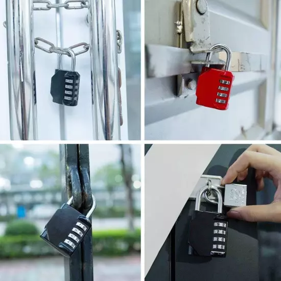 Combination Locker Lock, 4 Digit Outdoor Padlock for Gym, School, Gates, Doors, 