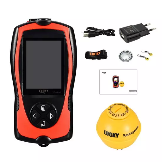 Rechargeable Fish Finder FF1108-1CWLA/CT Sonar Sensor Max 45M Water Depth