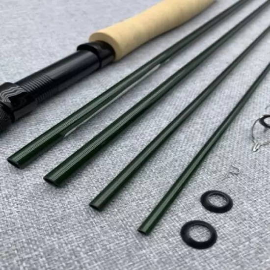 4 wt 4pc 7’6” fly rod building kit with olympic green RAINSHADOW UNITY blank