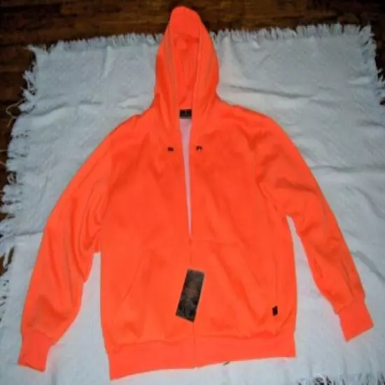 (CC31) N/E Outfitters Hunting Wear-Blaze Orange Lined Hooded Sweat Jacket + Hat