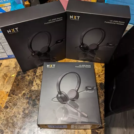 NXT Technologies UC-2000 Noise-Canceling Stereo Computer Headset NX55445 (3pc)