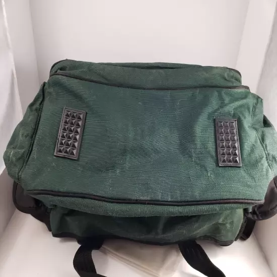 Eddie Bauer Bag 16x11x9 Multi Use Green with Pigskin Accents