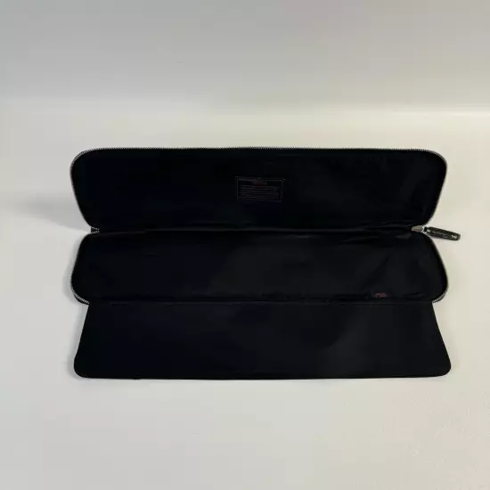 TUMI Ballistic Zippered Tie Holder Black Leather Nylon Travel Case