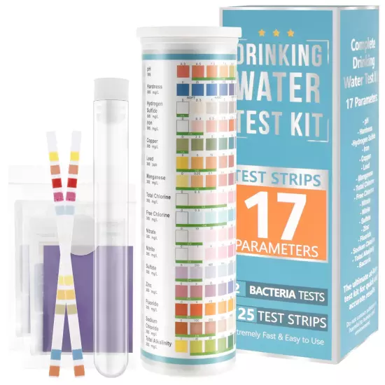 100/125Pc Aquarium Test Strips 5-17 in 1 Water Testing Kits with Test Tube Fresh