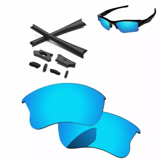 Rubber Kit + Polarized Replacement Lenses For-Oakley Flak Jacket XLJ - Options