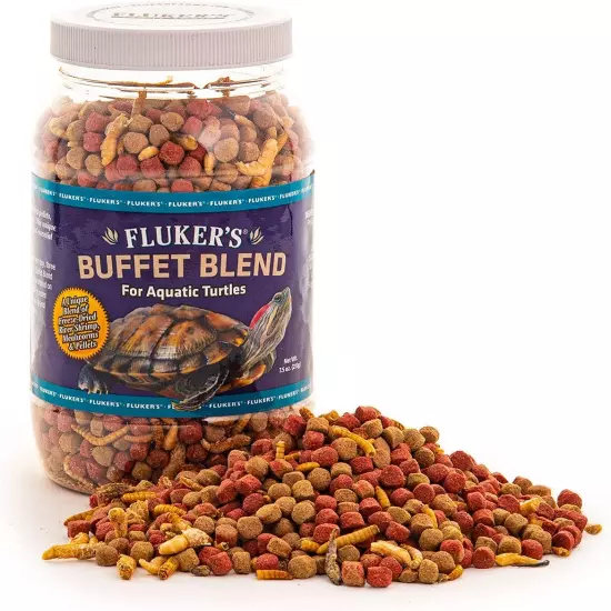 Buffet Blend Aquatic Turtle Food, 7.5-Ounce - Ideal Water Turtle Food with Freez