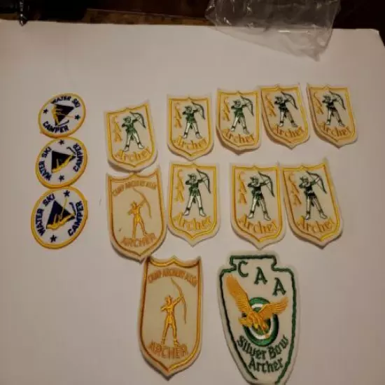 Vintage Camp Archery Association CAA Patches Archer Lot of 3