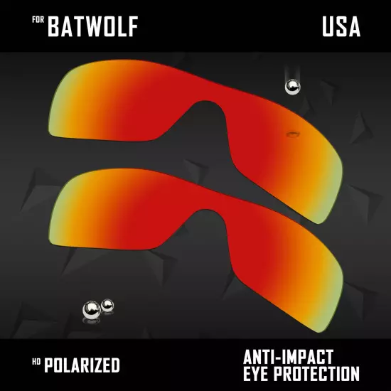 Anti Scratch Polarized Replacement Lenses for-Oakley Batwolf OO9101 Options