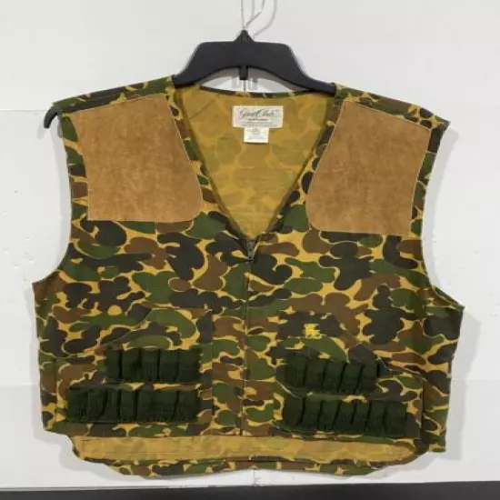 Bob Allen Gun Club Sportswear Vintage Camo Hunting Shooting Vest Pocket Sz Large