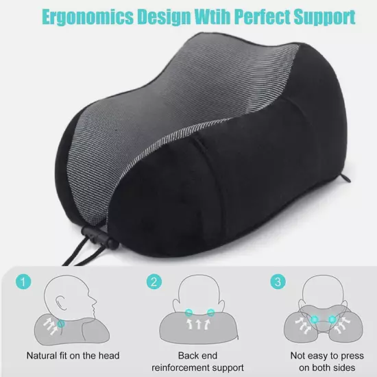 Neck Pillow Travel Pillow, Best Memory Travel Neck Pillow for Airplane Sleeping