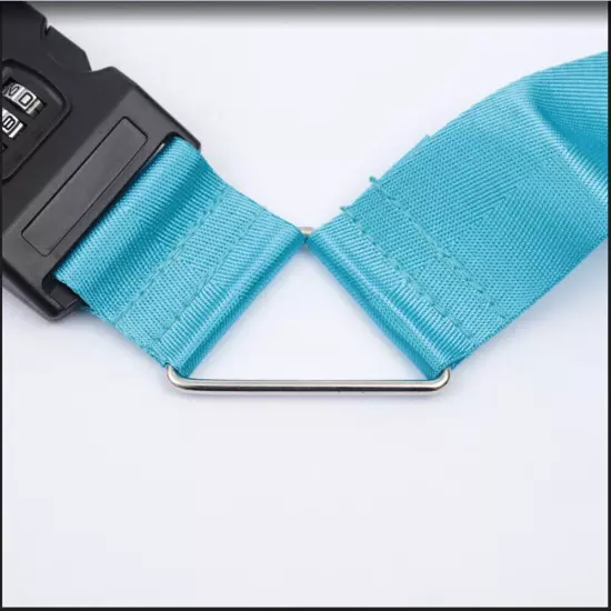 Travel Suitcase Belt Luggage Cross Straps with Combination Lock Non-Slip Blue 