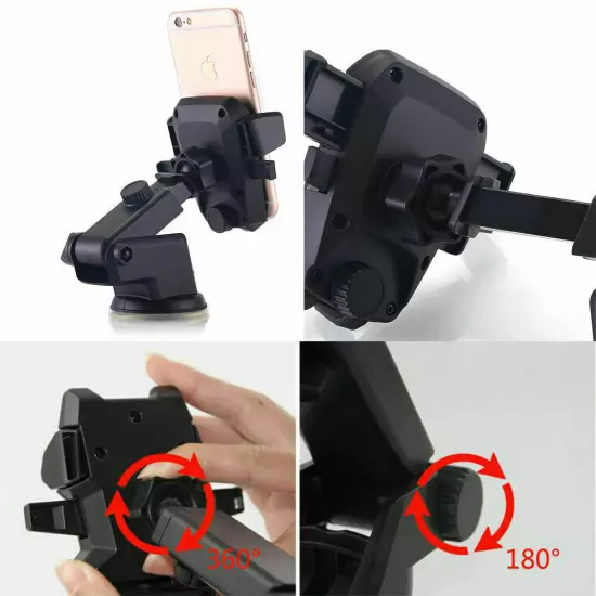 360° Universal Mount Holder Car Stand Windshield For Mobile Cell Phone GPS 