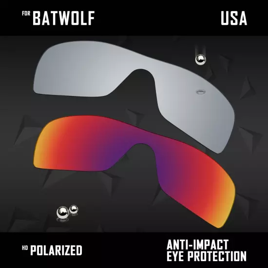 Anti Scratch Polarized Replacement Lenses for-Oakley Batwolf OO9101 Options