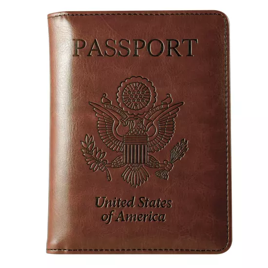 Slim Leather Travel Passport Wallet Holder RFID Blocking ID Card Case Cover US