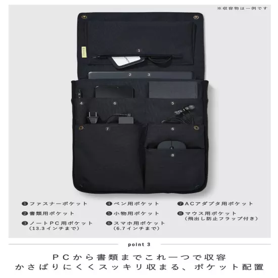 KOKUYO Bag in Bag PC Bag 13.3/14.0 inches A4 Vertical BIZRACK Black